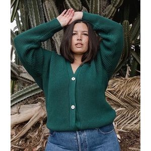 Tradlands Shelter Cardigan - Emerald - Size L